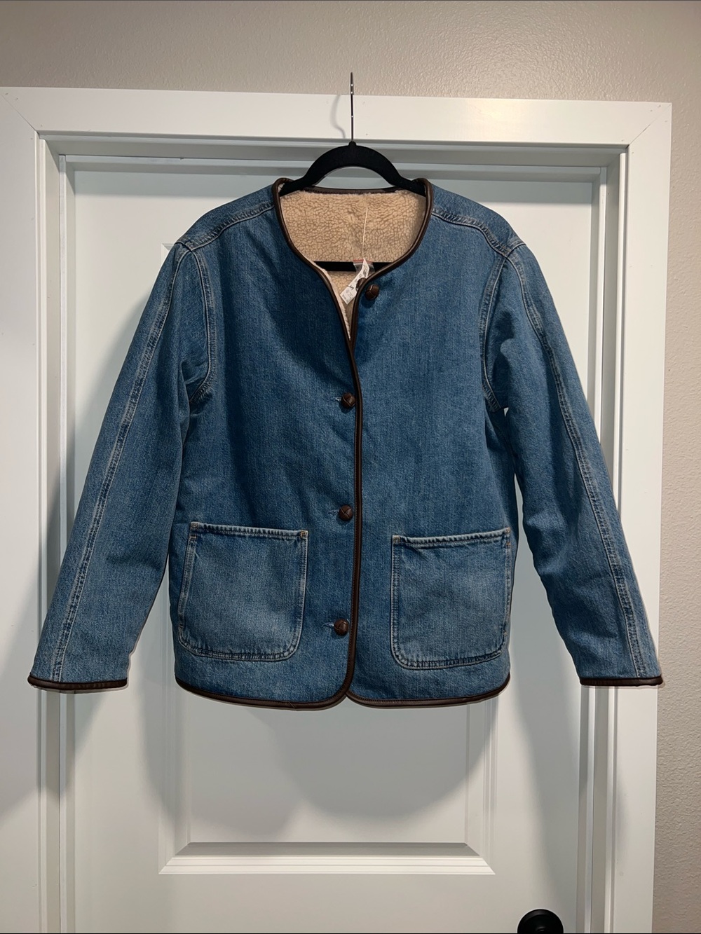Madewell Reversible Denim & Sherpa Jacket in Petersburg Wash & Rigid Size S NWT - Picture 2 of 16